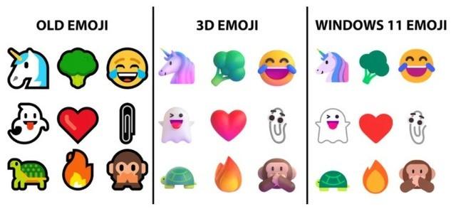 win11的emoji并非之前承诺的3d版本