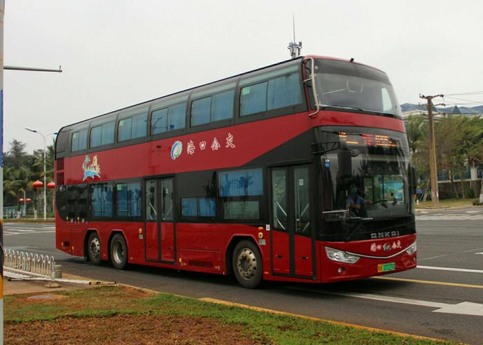 【海口公交风采】观光1号"中国红"安凯双层纯电动观光