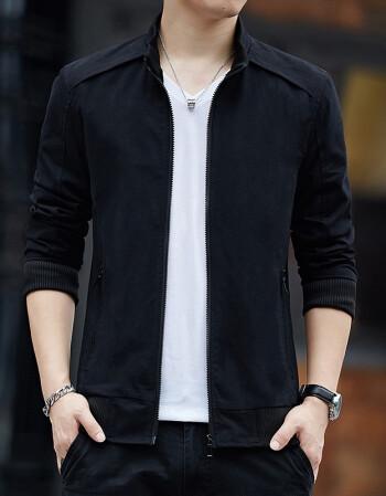 夹克男春秋季纯棉外套男水洗上衣男士外衣茄克衫立领牛仔休闲工装衣服