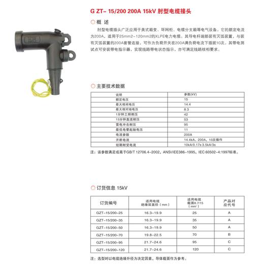 厂家供应性能稳定肘型电缆插座200a美式肘型头插拔头高压电缆接头
