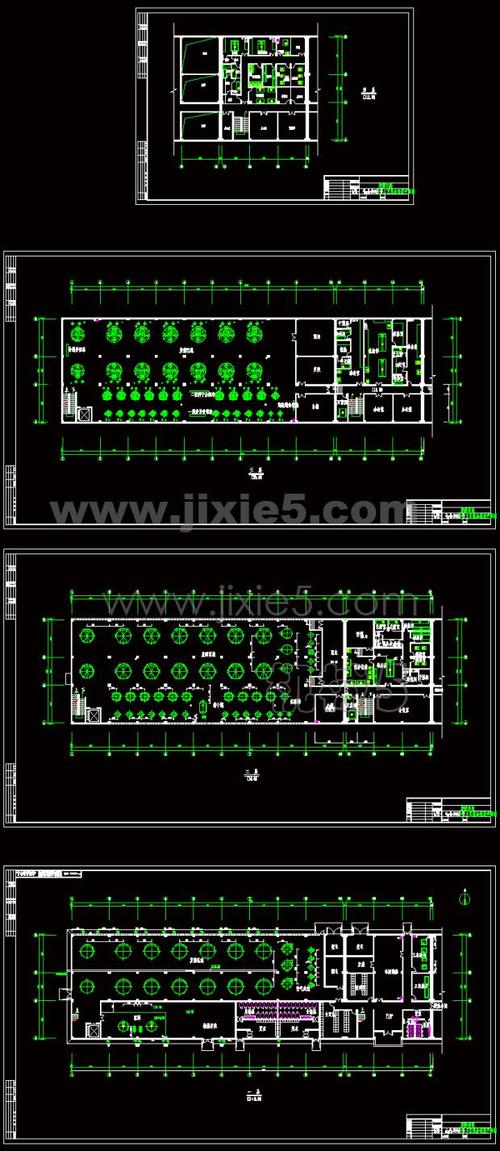 生物发酵车间工艺设备布置平面图cad图纸