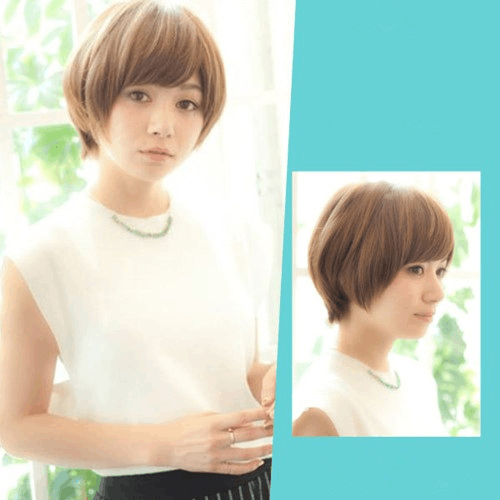 圆脸的齐耳短发发型图片2015女生头像
