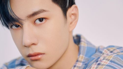 王一博蓝色格纹衬衫帅气写真高清电脑桌面壁纸图片