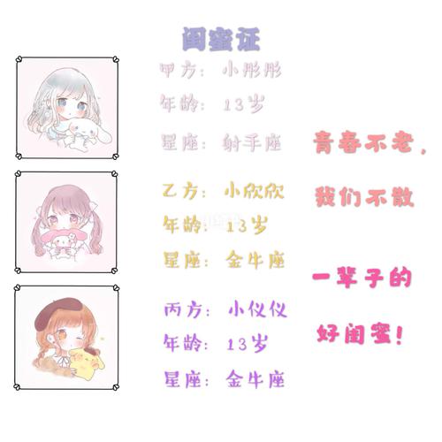三人闺蜜证模板和两人闺蜜证模板,要做的小可爱们快来