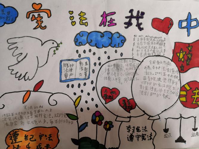 站前路小学二二班礼赞宪法优秀手抄报展示