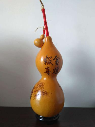 葫芦烙画 金鸡报喜