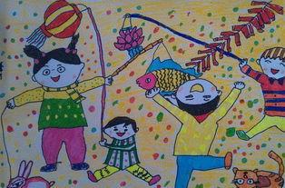 儿童画灯笼新年贺卡灯笼新年贺卡