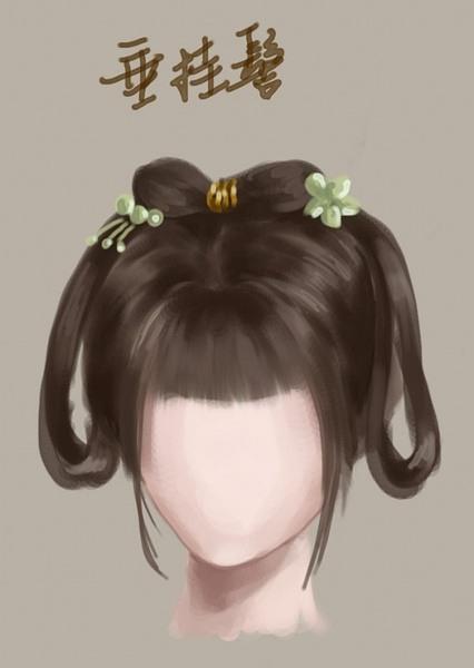 中国风女子发髻插画