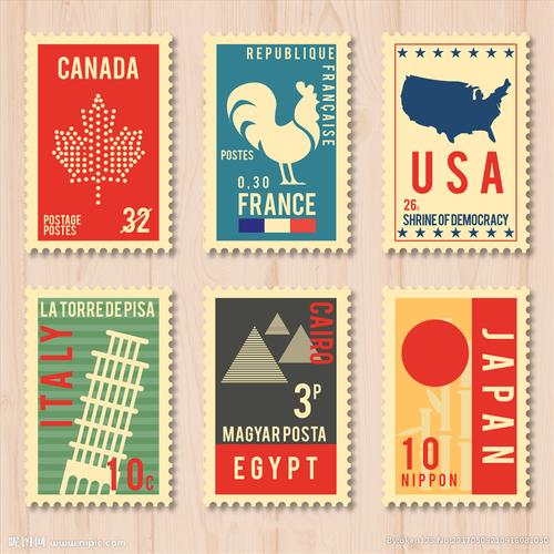 地标建筑邮票设计图__广告设计_广告设计_设计图库_昵