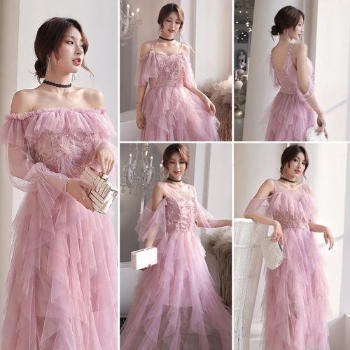 梦幻伴娘团艺考晚礼服长裙女蛋糕裙子2020新款宴会平时可穿仙气质