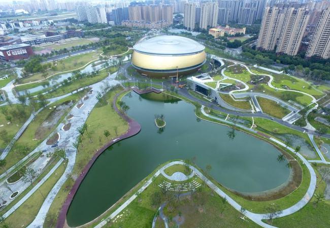 剧透图超美,杭州大运河亚运公园竣工,下个月正式对外开放