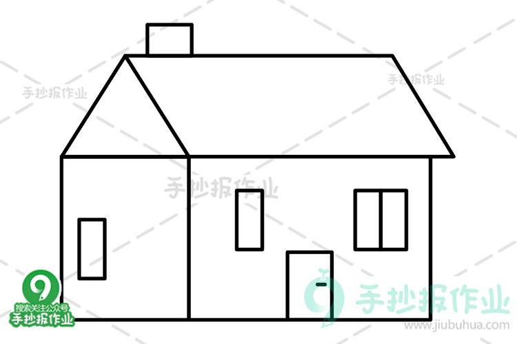 简笔画 专辑 房子简笔画 房屋简笔画  涂上颜色,房子简笔画完成啦
