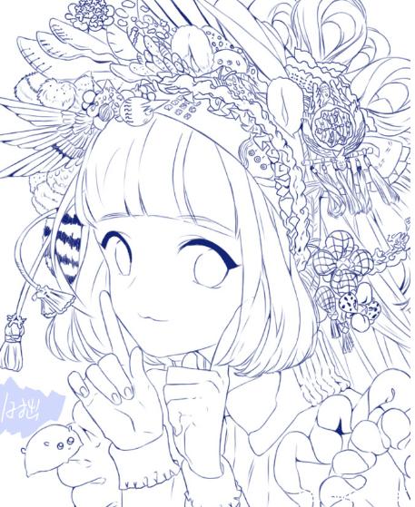 可爱动漫女孩铅笔画,可爱女孩动漫铅笔画