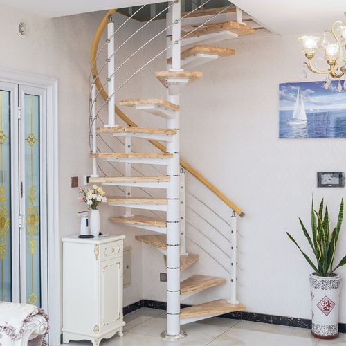 安达 楼梯室内复式旋转楼梯家用阁楼立柱复式楼整体钢