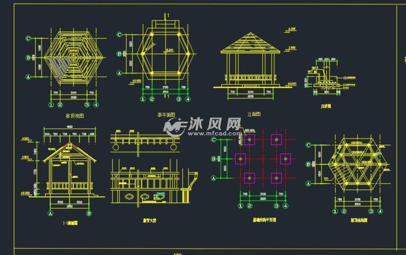 六角亭cad施工图集