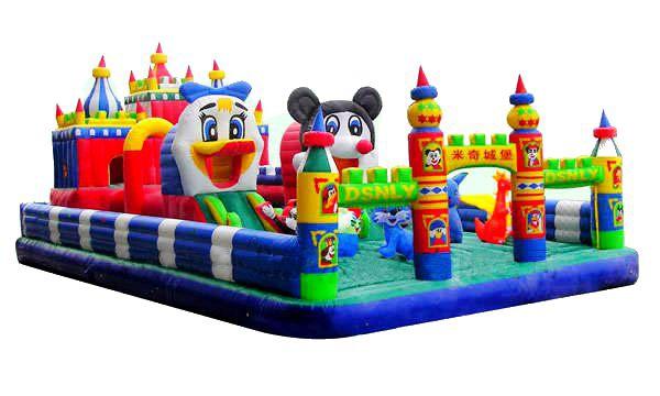 新品室外充气蹦床公园户外大型儿童充气城堡弹跳滑梯广场淘气堡游