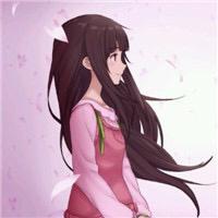 动漫版情侣头像:一个女生的脸被花遮住