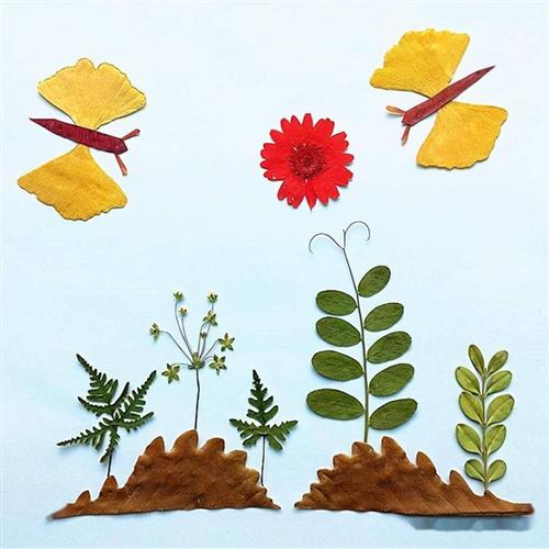 庆六一亲子树叶粘贴画比赛