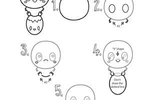 一只小鸡站在鸡蛋上简笔画