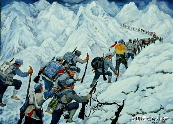 红军过雪山画