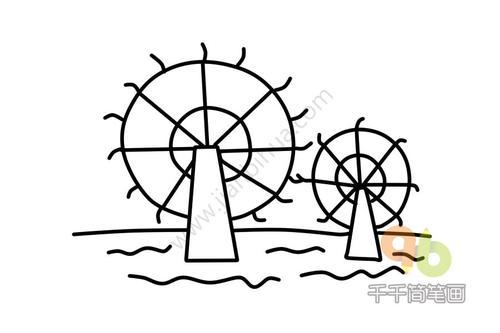 儿童画水车简笔画