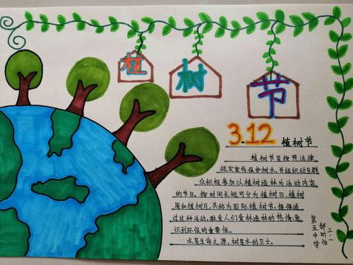 三至六年级的小设计师们用手抄报设计出自己的"绿"之爱.