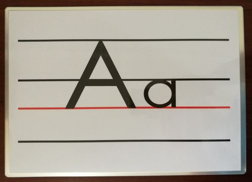 棍棒印刷体四线三格26个英文字母大小写过塑封大卡片闪卡老师教具