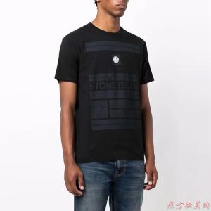 正品现货stone island石头岛夏季短袖小标字母印花休闲圆领t恤男