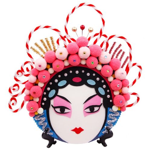 戏曲京剧花旦脸谱diy摆件中国风幼儿园儿童创意手工diy制作材料包