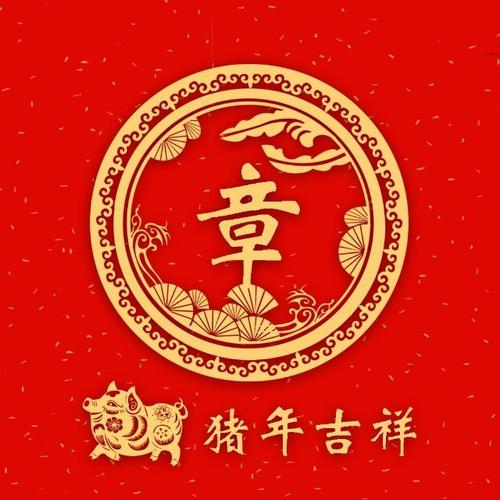新年到了喜庆猪年生肖姓氏微信头像更新了喜欢的拿去