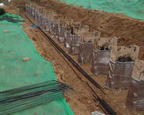 工法桩内型钢截面宜取用以下尺寸 1)搅拌桩直径为650时,内插型钢常用