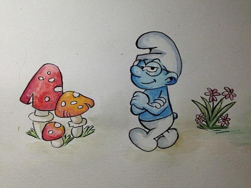 【蓝精灵农庄】彩色完成稿,第二张,继续努力~!