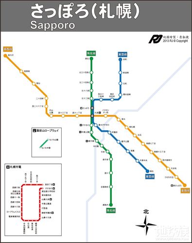 日本札幌地铁线路图