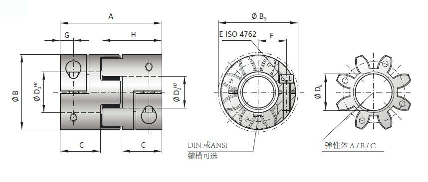 现货供应r w 梅花型弹性联轴器 ek2