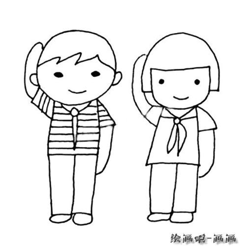 敬礼的人物简笔画,少先队员简笔画图片版权声明:文中所以图片均来源