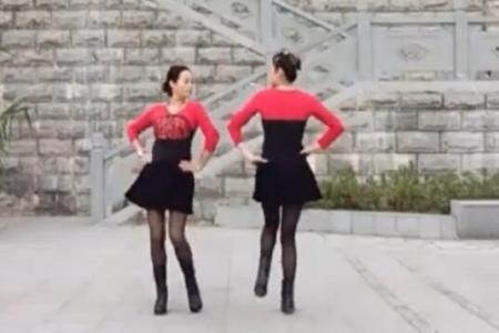 琴儿与珍对跳广场舞自由飞翔