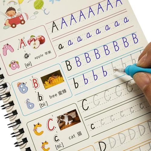 幼儿园学前英文字母abcd大小写初学者描红写字本儿童临摹凹版字帖