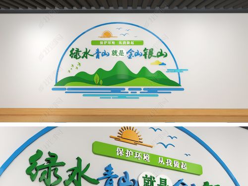 绿色环保文化墙绿水青山就是金山银山展板