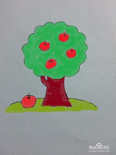 秋天果树怎么画_秋天果树简笔画画法步骤教程 635x466 - 1730154050