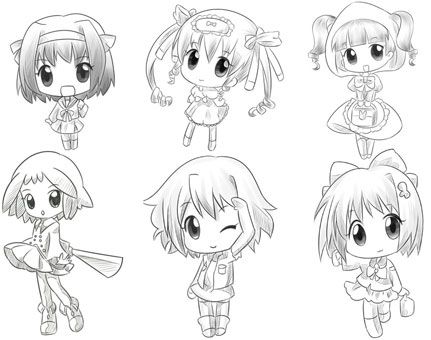 1 q 版就是按比例缩放人物 - 零基础学画漫画 3:q