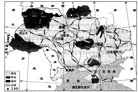 材料三乌克兰土地利用类型及主要工业区分布图