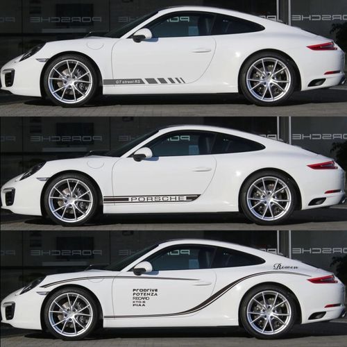 保时捷911车贴拉花 boxster cayman gts 718汽车贴纸改装侧裙拉花