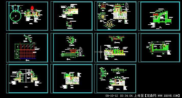 绝对经典屋顶花园水池施工图