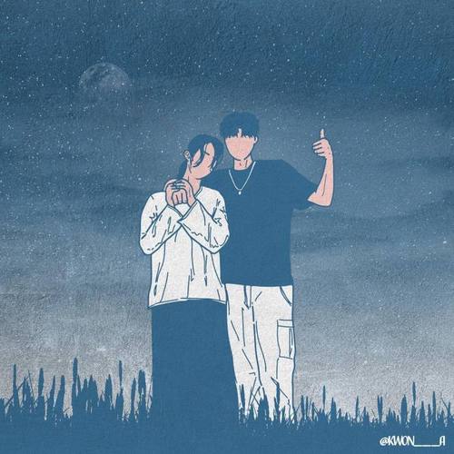 人物无脸插画情侣头像"见证了相知相爱相伴的过程"甜蜜到哭泣
