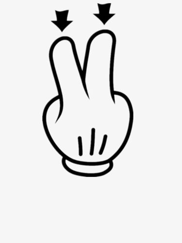 竖起两根手指简笔画