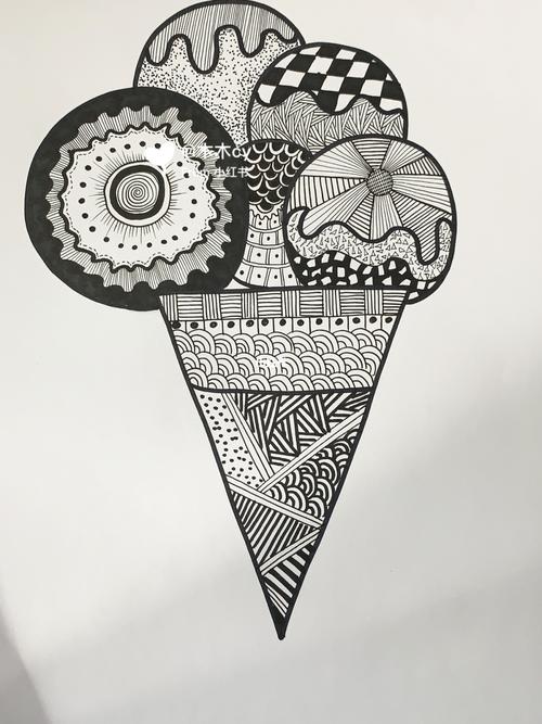 线描冰淇淋_线描_冰淇淋_文化_绘画