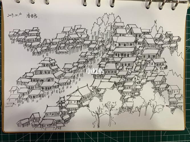 速写千户苗寨!_简笔画_画个简笔画_文化_绘画