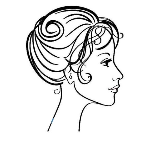 女人侧脸简笔画