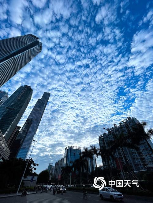 中国天气网广西站讯 昨天南宁晴空万里,朵朵白云铺满蓝天,煞是好看!