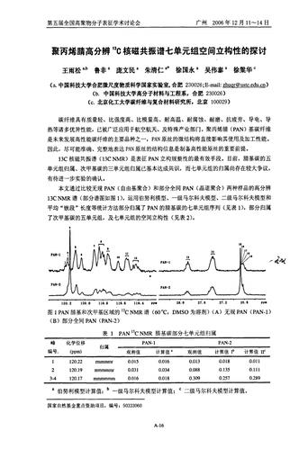 聚丙烯腈高分辨13c核磁共振谱七单元组空间立构性的探讨.pdf 2页